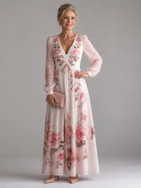 Musal | Long Sleeve Natural Flow Midi Dress