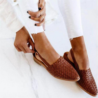 Elegant woven round toe ballet flats