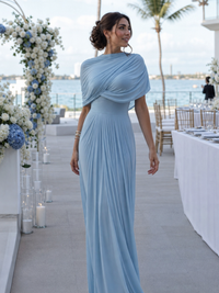 Thael | One Shoulder Draped Bodice Maxi Dress