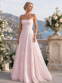 Valenne | Spaghetti Strap Full Lace Maxi Dress