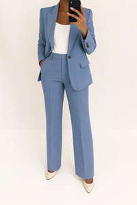 Refined tailored blazer and pants two piece suit