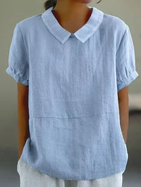 Ivy | Women's Peter Pan Collar Short Sleeve Casual Top