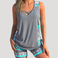 Nerida | Women's Crisscross V-Neck Tankini with Shorts