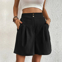 Blair | Women's High Waist Wide Leg Shorts Pleated with Pockets
