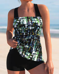 Ophelia | Women's Printed Tankini Swimsuit with Shorts
