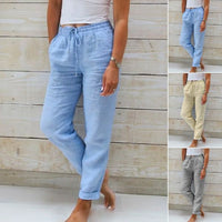 Relaxed elastic waist wide leg pants