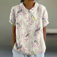 Effortless floral print puff sleeve blouse top